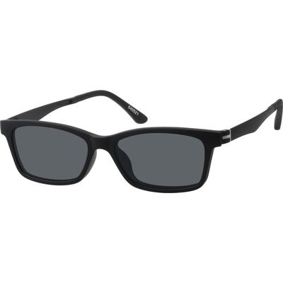 Zenni Rectangle Prescription Glasses W  Snap-On Sunlens Black Tortoiseshell Plastic Full Rim Frame