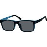 Zenni Square Prescription Glasses W/ Snap-On Sunlens Black Plastic Full Rim Frame