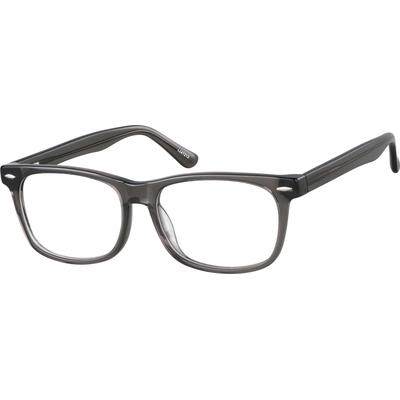 Zenni Rectangle Prescription Glasses Smoke Plastic Full Rim Frame