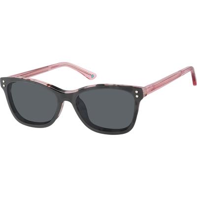 Zenni Women's Cat-Eye Prescription Glasses W  Snap-On Sunlens Pink Tortoiseshell Plastic Full Rim Frame