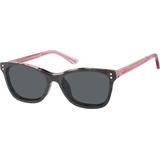 Zenni Women's Cat-Eye Prescription Glasses W/ Snap-On Sunlens Pink Tortoiseshell Plastic Full Rim Frame