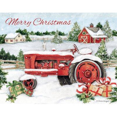 The Holiday Aisle® Snowy Tractor Boxed Christmas Cards, Linen | 5.9 H x 7.64 W x 1.5 D in | Wayfair 24F6B8F50CFC4E1B94C1617DA38D4D88
