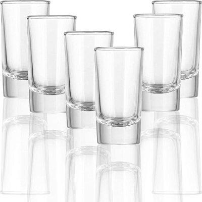 Bampredepos (6 Pack) Tall Shot Glasses Set Of 6 Blue Velvet 1.2 Ounce Party Glassware Drinking Shot Glasses w/ Heavy Base, Size 2.8 H x 1.4 W in