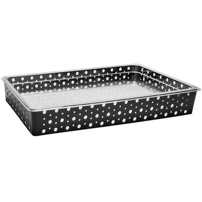 Front of the House Dots 20 3/4" x 12 3/4" x 3" Black Iron Shallow Housing / Pan Set - 2/Case