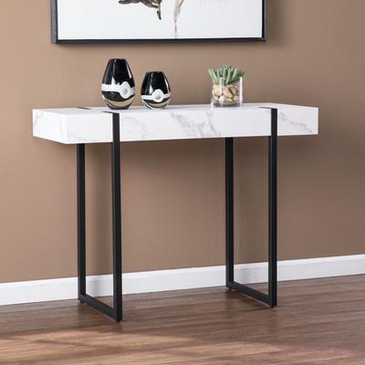 Rangley Modern Faux Marble Console Table by SEI Furniture in Black