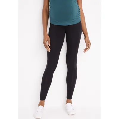 Maurices Womens Everyday Black Over The Bump Maternity Leggings - Size X Small