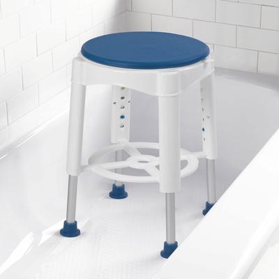 Swivel Seat Shower Stool by Drive Medical in White Blue