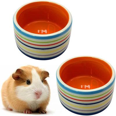 Tucker Murphy Pet™ Hamster Food Bowl Ceramic Water Bowl Small Animal Feeding Bowl Food Dish For Guinea Pig Rodent Gerbil Syrian Hedgehog 2 PCS Porcelain/Stoneware/Ceramic