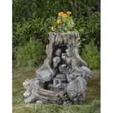 Jeco Inc. Resin/Fiberglass Wood & Rock Fountain in Gray, Size 25.4 H x 24.6 W x 24.0 D in | Wayfair FCL119