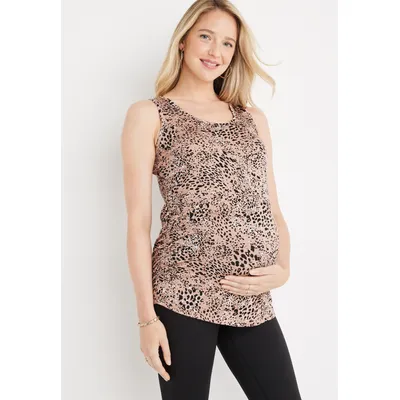 Maurices Womens 24/7 Flawless Scoop Neck Maternity Tank Beige - Size Large