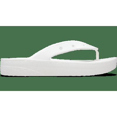 Crocs White Classic Platform Flip Shoes
