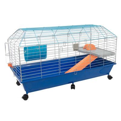 Tucker Murphy Pet™ Ciresila Rabbit & Guinea Pig Cage w/ Hay Feeder, Bottle & Bowl (provides the best ventilation) in Blue | Wayfair