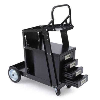 CNCEST Ultility Cart w/ 4 Drawers Wheels & Tank Storage Metal in Black | 33.86 H x 27.56 W x 14.96 D in | Wayfair BI-ML3027-237