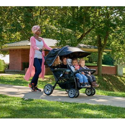 Gaggle Compass Quad 4-Seat Tandem Stroller, Rubber in Gray/Black | 46.5 H x 39.5 W x 53 D in | Wayfair 9908932