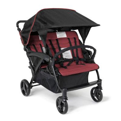 Gaggle Odyssey Quad Stroller w/ Sun Canopy, Rubber in Red | 45.5 H x 30 W x 44 D in | Wayfair 9908707