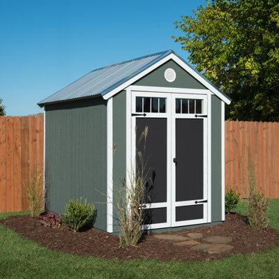 Handy Home Garden 6 ft. W x 8 ft. D Wood Storage Shed in Brown/Gray | 72 H x 72 W x 96 D in | Wayfair 19371-2
