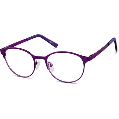 Zenni Girls Browline Prescription Glasses Purple Stainless Steel Full Rim Frame