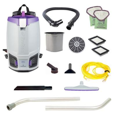 ProTeam GoFit 6, 6 quart Backpack Vacuum #107697 with Xover Multi-Surface Two-Piece Wand Tool Kit #107098