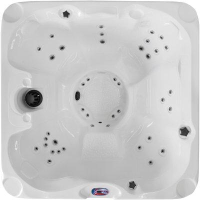 American Spas 7-Person 40-Jet Acrylic Square Hot Tub w/ Ozonator in Smoke Acrylic in Gray/White | 36 H x 84 W x 84 D in | Wayfair AMZ740B