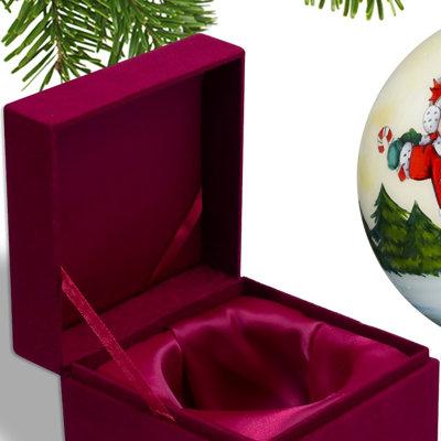 The Holiday Aisle® Ice Skating Mr. & Mrs. Santa Ball Ornament Glass in Green/Red/White | 3 H x 3 W x 3 D in | Wayfair