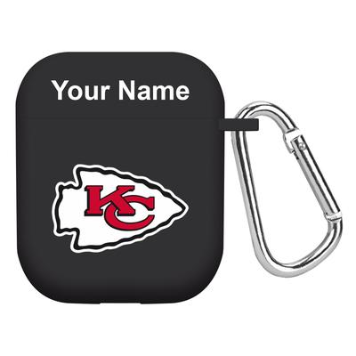 Black Kansas City Chiefs Personalized AirPods Case Cover