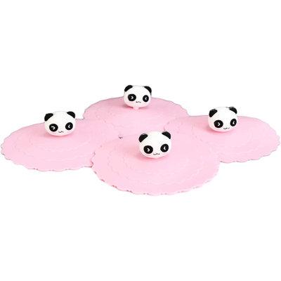 Indigo Safari Pack Of 4 Whimsical Animal Colorful Cup Lids Circle Hot Cold Beverage Coffee Tea Cup Covers in Pink | 1.5 H x 4.25 W in | Wayfair