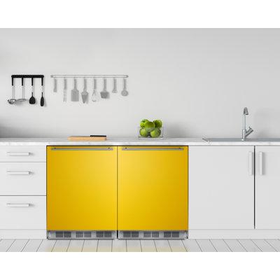 Summit Appliance 5.5 Cubic Feet cu. ft. Mini Fridge Metal in Yellow | 32.13 H x 23.63 W x 24.5 D in | Wayfair BAR611WHYADA