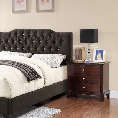 Red Barrel Studio® Finish 3-Drawers Nightstand Bedroom Furniture 1Pc Nightstand MDF Birch Veneer Wood in Brown | 26 H x 17 W x 26 D in | Wayfair