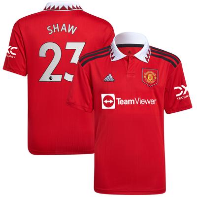 Youth adidas Luke Shaw Red Manchester United 2022/23 Home Replica Player Jersey