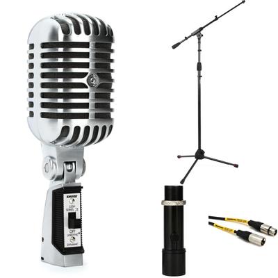 Shure 55SH Series II Cardioid Dynamic Microphone Bundle with Stand and Cable