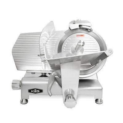 KWS KitchenWare Station KWS 320W 12-Inch Electric Meat Slicer + Stainless Blade, Extended Space, Frozen Meat Cheese Slicer in Gray | Wayfair