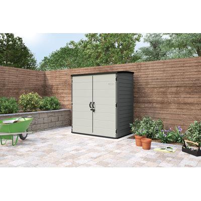 Suncast Resin 70.5 in. W x 44.25 in. D Extra Large Vertical Shed in Gray | 77.5 H x 70.5 W x 44.25 D in | Wayfair BMS6282D