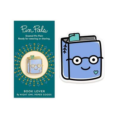 Night Owl Paper Goods Notepads and Notebooks Blue, - Blue Book Lover Enamel Pin & Vinyl Sticker