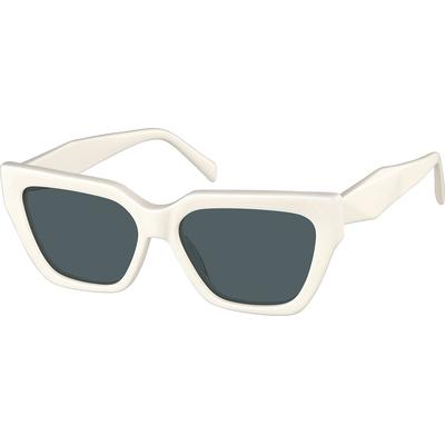 Zenni Rectangle Rx Sunglasses White Plastic Full Rim Frame