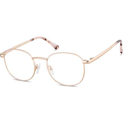 Zenni Round Prescription Glasses Rose Gold Stainless Steel Full Rim Frame