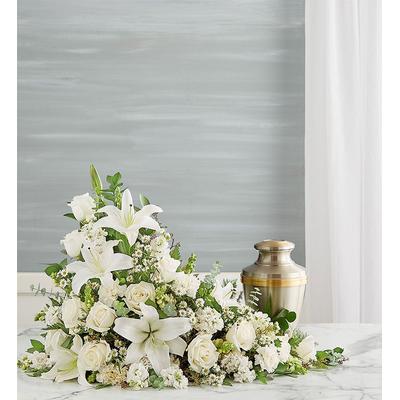 1-800-Flowers Everyday Gift Delivery Asymetrical Cremation Arrangement - All White Small