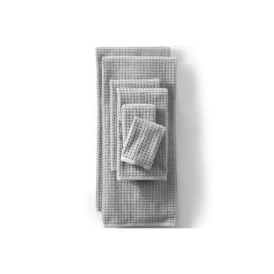 Premium Supima Cotton Waffle 6-Piece Towel Set - Lands' End - Gray