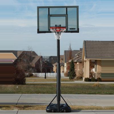 Lifetime Height Adjustable Portable Basketball Hoop (52" Polycarbonate Backboard) Steel/Polycarbonate in Black/Gray | Wayfair 90853
