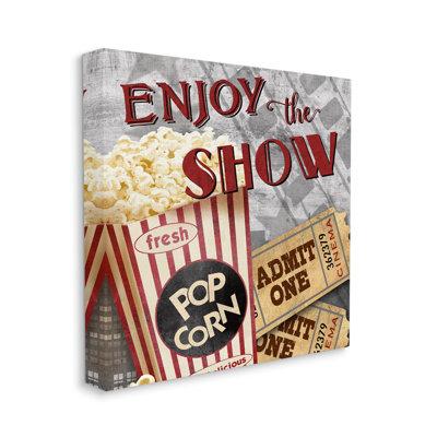 Stupell Industries Enjoy the Show Vintage Movies Entertainment Tickets by Conrad Knutsen - Wrapped Canvas Textual Art Canvas | Wayfair