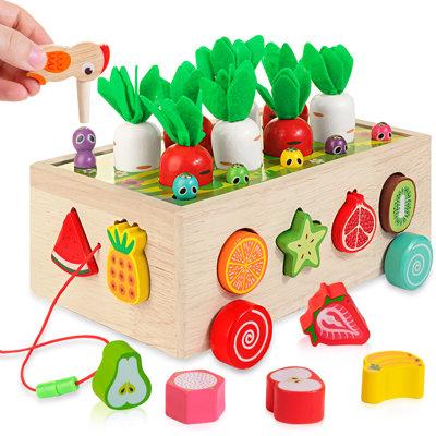 Woodmam Harvest Carrot & Bunny Catching Worms Educational Game or Tool, Size 8.66 H x 3.74 W x 6.49 D in | Wayfair TOY-WT02-CF
