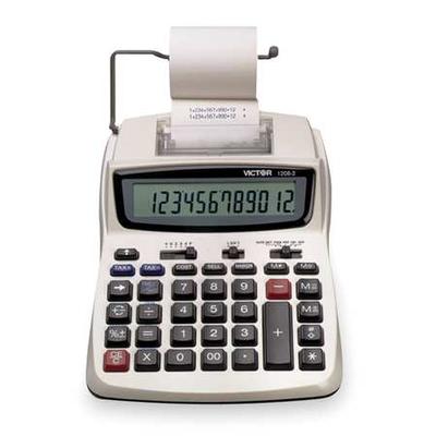 VICTOR TECHNOLOGY 1208-2 Portable Calculator,LCD,12 Digits