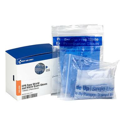 FIRST AID ONLY FAE-6100 First Aid Kit Refill,CPR Face Shield & Nitrile Gloves,