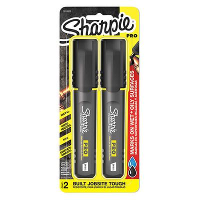 SHARPIE 2018330 Black Permanent Marker Set, Chisel Tip, 2 PK