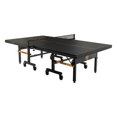 Stiga Onyx Indoor Table Tennis Table w/ Tournament Grade Net Set Wood/Steel Legs in Black/Brown/Gray | 30 H x 60 W x 108 D in | Wayfair T8745W