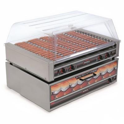 Nemco 8075-220 Roll-A-Grill 75 Hot Dog Roller Grill - Flat Top, 220v, Stainless Steel