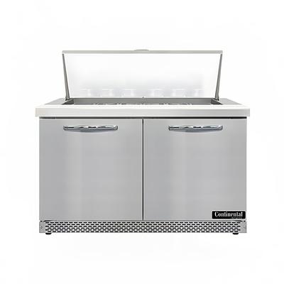 Continental SW48N18M-FB 48" Sandwich/Salad Prep Table w/ Refrigerated Base, 115v, Stainless Steel