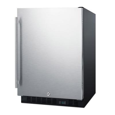 Summit SCR610BLSD 23 5/8"W Undercounter Refrigerator w/ (1) Section & (1) Solid Door - Stainless Steel, 115v, Silver