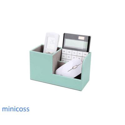 MINICOSS Pen Organizer For Home & Office,Pen Holder For Desk, Office Supply Caddy For Scissors, Note,Clips & Stapler(Mint ) Faux Leather in Green