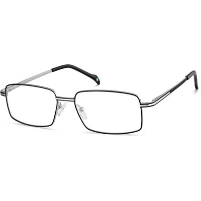 Zenni Men's Rectangle Prescription Glasses Black Titanium Full Rim Frame