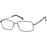Zenni Men's Rectangle Prescription Glasses Black Titanium Full Rim Frame